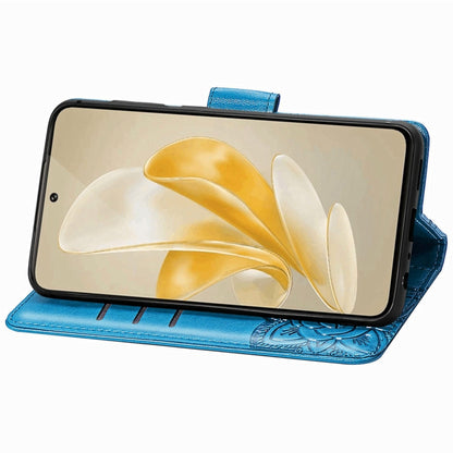 For vivo X100 Pro Butterfly Love Flower Embossed Leather Phone Case(Blue) - X100 Pro Cases by imak | Online Shopping UK | buy2fix