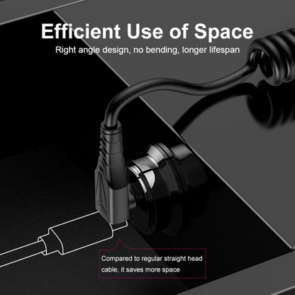 ENKAY PD 60W Type-C to Type-C 3A Elbow Expansion Spring Coiled Fast Chrging Data Cable, Length: 1.5m - USB-C & Type-C Cable by ENKAY | Online Shopping UK | buy2fix