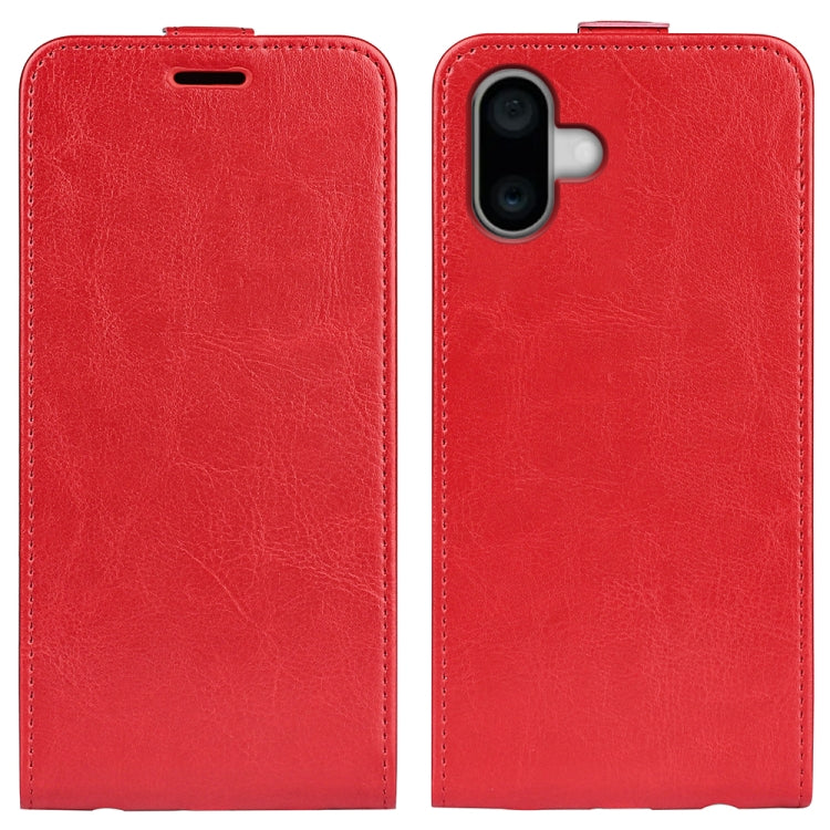 For iPhone 16 R64 Texture Single Vertical Flip Leather Phone Case(Red) - iPhone 16 Cases by buy2fix | Online Shopping UK | buy2fix