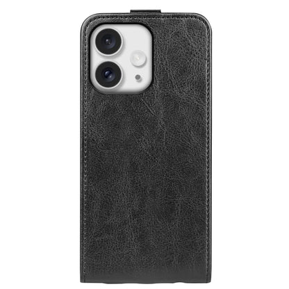 For iPhone 16 Pro R64 Texture Single Vertical Flip Leather Phone Case(Black) - iPhone 16 Pro Cases by buy2fix | Online Shopping UK | buy2fix