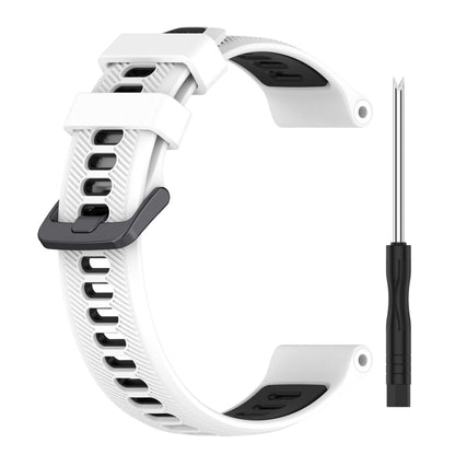 For Garmin Fenix 7 Sports Two-Color Silicone Watch Band(White+Black) - Watch Bands by buy2fix | Online Shopping UK | buy2fix