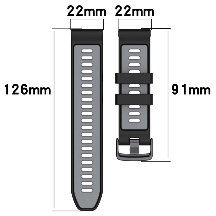 For Garmin Approach S70 47mm Sports Two-Color Silicone Watch Band(Army Green+Black) - Watch Bands by buy2fix | Online Shopping UK | buy2fix