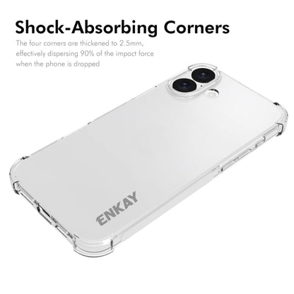 For iPhone 16 Plus ENKAY Hat-Prince Transparent TPU Shockproof Phone Case - iPhone 16 Plus Cases by ENKAY | Online Shopping UK | buy2fix