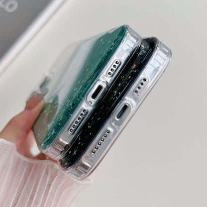 For iPhone 12 MagSafe Glitter Hybrid Clear TPU Phone Case(Green) - iPhone 12 / 12 Pro Cases by buy2fix | Online Shopping UK | buy2fix