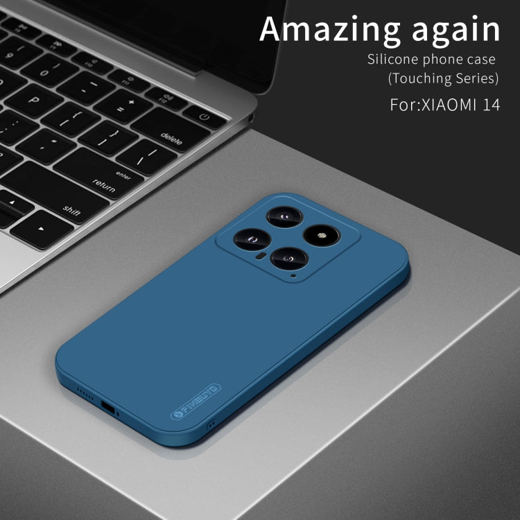 For Xiaomi 14 PINWUYO Sense Series Liquid Silicone TPU Phone Case(Blue) - Xiaomi Cases by PINWUYO | Online Shopping UK | buy2fix