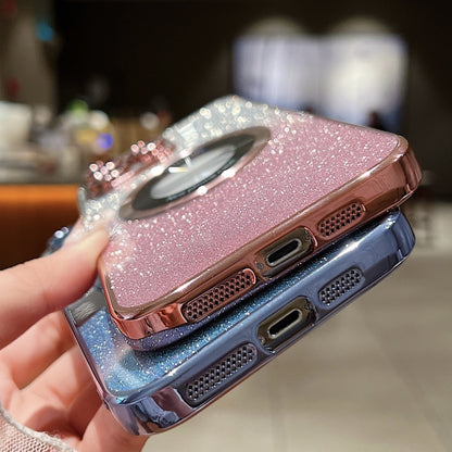 For iPhone 14 MagSafe Gradient Glitter Electroplating TPU Phone Case(Purple) - iPhone 14 Cases by buy2fix | Online Shopping UK | buy2fix