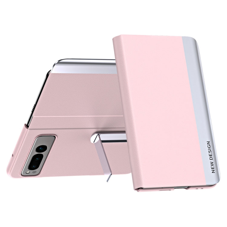 For   Google Pixel Fold Side Electroplating Adsorption Ultra-thin Leather Phone Case(Pink) - Google Cases by buy2fix | Online Shopping UK | buy2fix