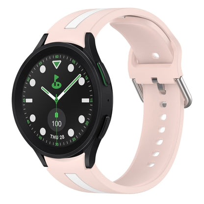 For Samsung Galaxy watch 5 Pro Golf Edition Two-Color Silicone Watch Band(Pink+White) - Watch Bands by buy2fix | Online Shopping UK | buy2fix