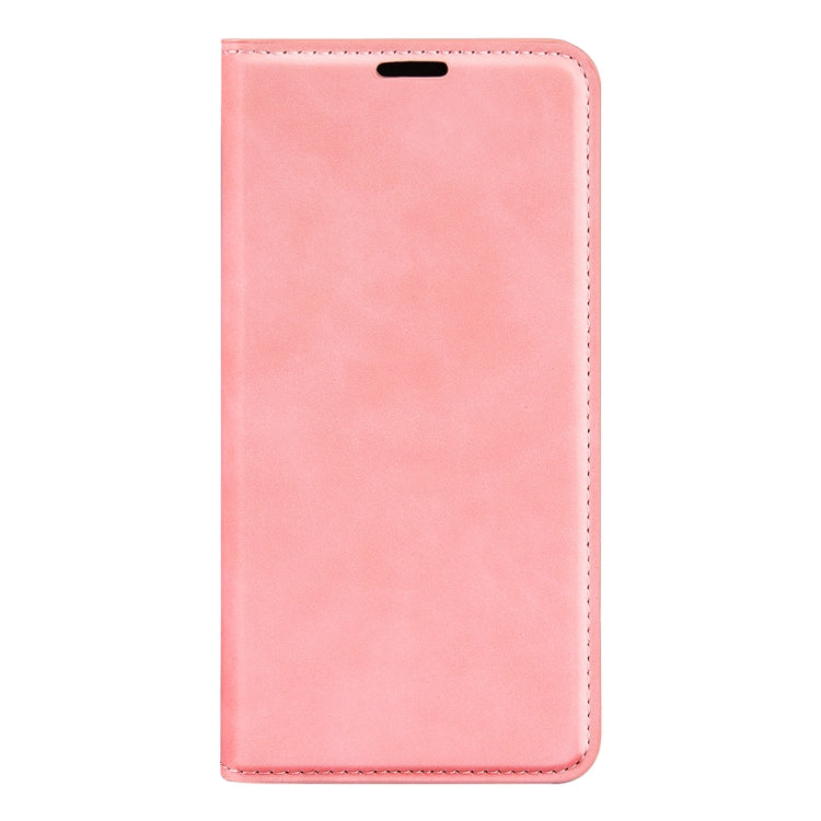 For Motorola Edge 5G 2024 Retro-skin Magnetic Suction Leather Phone Case(Pink) - Motorola Cases by buy2fix | Online Shopping UK | buy2fix