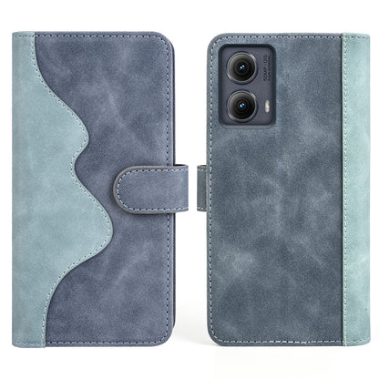 For Motolora Edge 5G 2024 Stitching Horizontal Flip Leather Phone Case(Blue) - Motorola Cases by buy2fix | Online Shopping UK | buy2fix