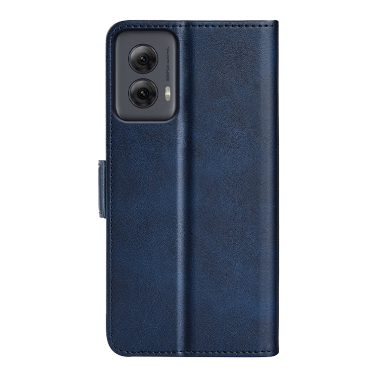 For Motorola Moto G Power 5G 2024 Dual-side Magnetic Buckle Horizontal Flip Leather Phone Case(Dark Blue) - Motorola Cases by buy2fix | Online Shopping UK | buy2fix