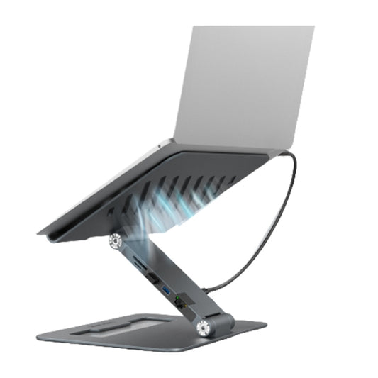 Wavlink UMD07 Adjustable Aluminum Ergonomic Portable Laptop Stand Type-C Docking Station - Laptop Stand by WAVLINK | Online Shopping UK | buy2fix