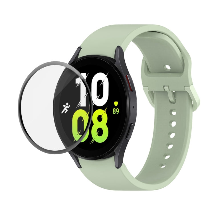 For Samsung Galaxy Watch5 40mm JUNSUNMAY Silicone Adjustable Strap + Full Coverage PMMA Screen Protector Kit(Light Green) - Watch Bands by JUNSUNMAY | Online Shopping UK | buy2fix