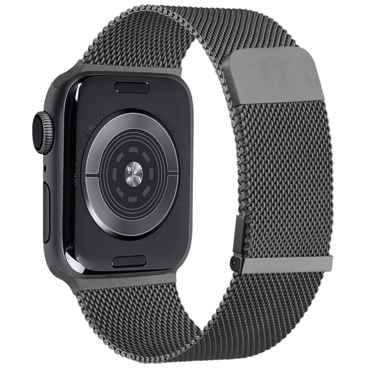 For Apple Watch 3 42mm Milan Double Magnetic Steel Mesh Watch Band(Gray) - Watch Bands by buy2fix | Online Shopping UK | buy2fix