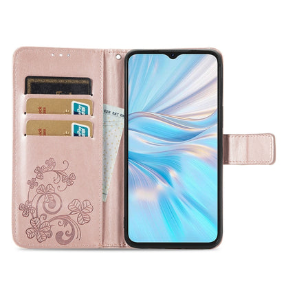 For Blackview Oscal C70 Four-leaf Clasp Embossed Buckle Leather Phone Case(Rose Gold) - More Brand by buy2fix | Online Shopping UK | buy2fix