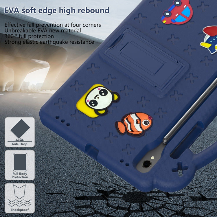 For Samsung Galaxy Tab S9 X710/X716B Handle Kickstand Children EVA Shockproof Tablet Case(Navy Blue) - Galaxy Tab S9 Cases by buy2fix | Online Shopping UK | buy2fix