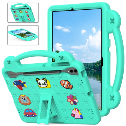 For Samsung Galaxy Tab S9+ 12.4 X810 Handle Kickstand Children EVA Shockproof Tablet Case(Mint Green) - Galaxy Tab S9+ Cases by buy2fix | Online Shopping UK | buy2fix