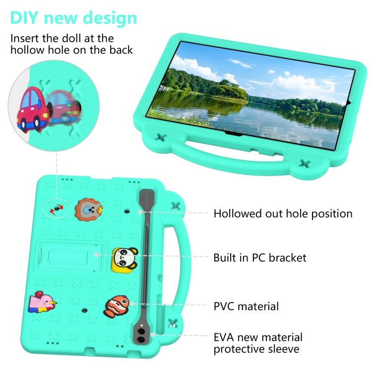 For Samsung Galaxy Tab S10+12.4 X820 Handle Kickstand Children EVA Shockproof Tablet Case(Mint Green) - Tab S10+ Cases by buy2fix | Online Shopping UK | buy2fix