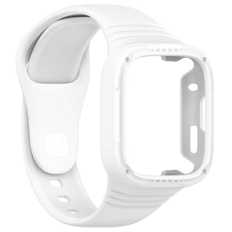 For Redmi Watch 3 Integrated Fully Enclosed Silicone Watch Band(White) - Watch Bands by buy2fix | Online Shopping UK | buy2fix