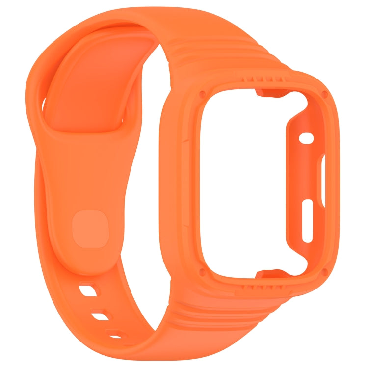 For Redmi Watch 3 Integrated Fully Enclosed Silicone Watch Band(Orange) - Watch Bands by buy2fix | Online Shopping UK | buy2fix