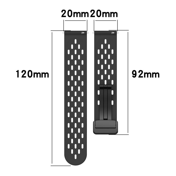 For Amazfit Bip 1S 20mm Folding Magnetic Clasp Silicone Watch Band(Space Ash) - Watch Bands by buy2fix | Online Shopping UK | buy2fix