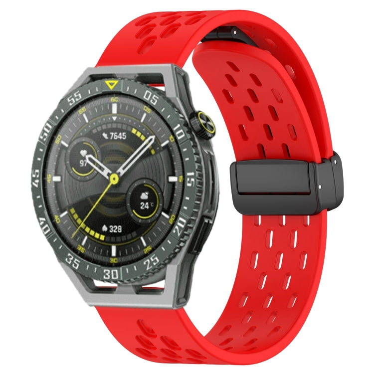 For Huawei Watch GT3 SE 22mm Folding Magnetic Clasp Silicone Watch Band(Red) - Watch Bands by buy2fix | Online Shopping UK | buy2fix