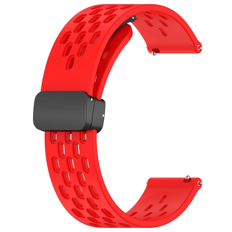 For Honor Magic Watch 2 46mm 22mm Folding Magnetic Clasp Silicone Watch Band(Red) - Watch Bands by buy2fix | Online Shopping UK | buy2fix