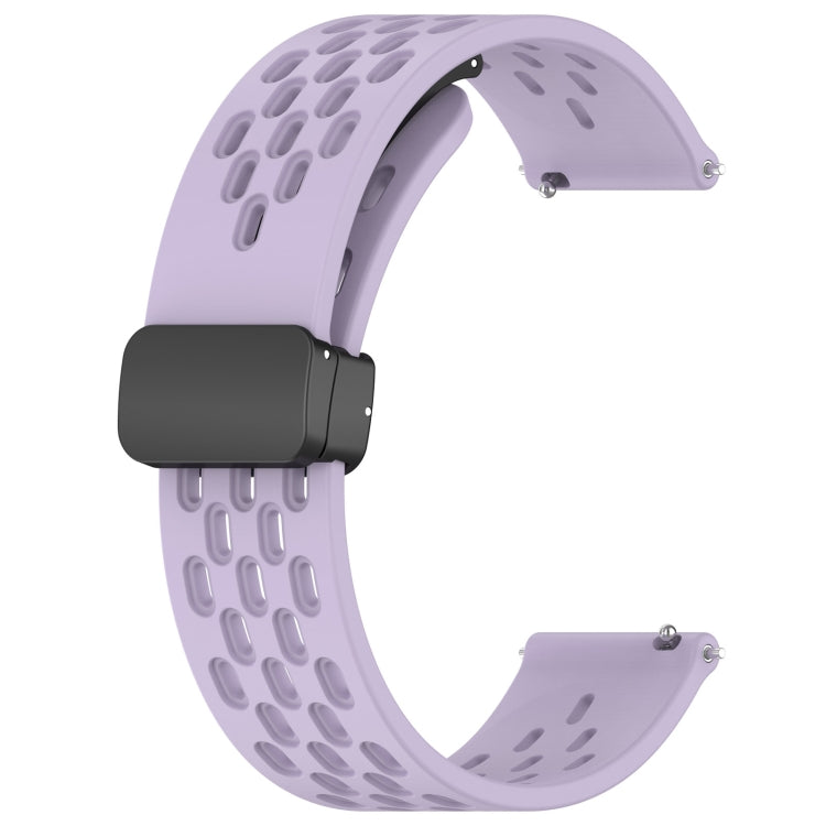 For Honor Magic Watch 2 46mm 22mm Folding Magnetic Clasp Silicone Watch Band(Purple) - Watch Bands by buy2fix | Online Shopping UK | buy2fix