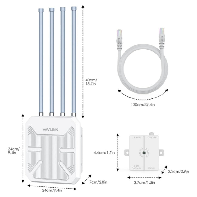 WAVLINK WN573HX1 WiFi 6 AX1800 IP67 Waterproof Outdoor Dual Band Wireless WiFi Routers, Plug:AU Plug - Wireless Routers by WAVLINK | Online Shopping UK | buy2fix