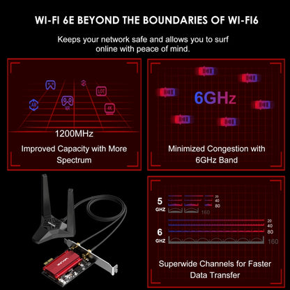 WAVLINK WN675X2-PCIE AX3000 PCIe WiFi Network Card 3000Mbps Tri-band Wireless Adapter - USB Network Adapter by WAVLINK | Online Shopping UK | buy2fix