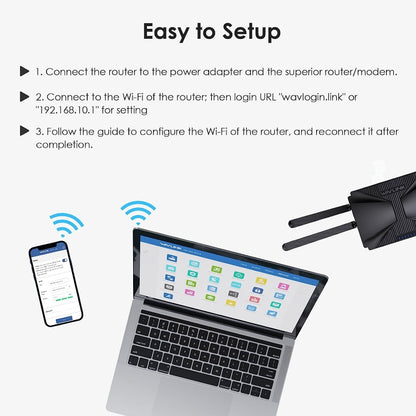 WAVLINK WN586X3 Wireless Gigabit Ethernet Router Wi-Fi 6 AX3000 Mesh Router Dual Band, Plug:AU Plug - Wireless Routers by WAVLINK | Online Shopping UK | buy2fix