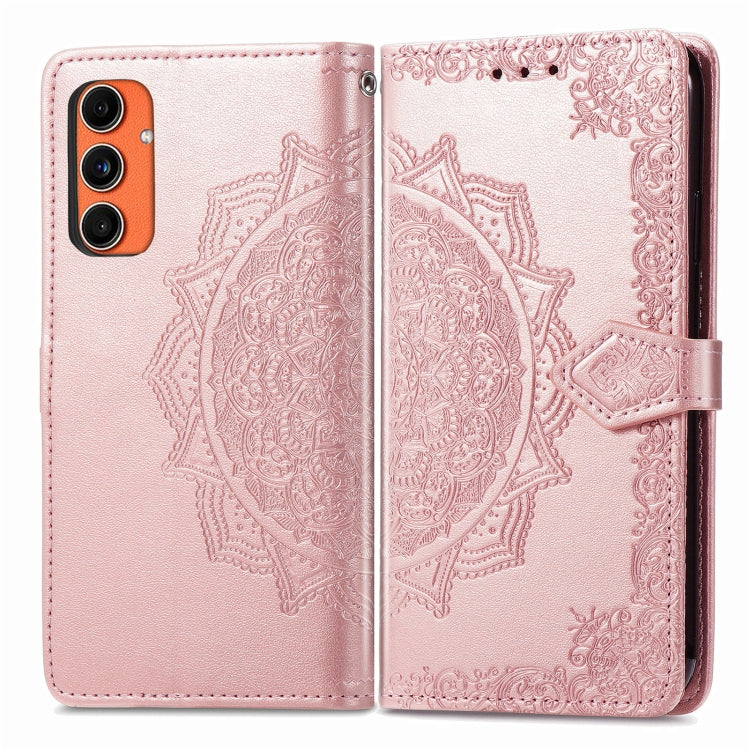 For Samsung Galaxy C55 Mandala Flower Embossed Leather Phone Case(Rose Gold) - Galaxy Phone Cases by buy2fix | Online Shopping UK | buy2fix