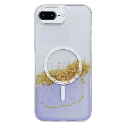 For iPhone 7 Plus / 8 Plus MagSafe Gilding Hybrid Clear TPU Phone Case(Purple) - More iPhone Cases by buy2fix | Online Shopping UK | buy2fix