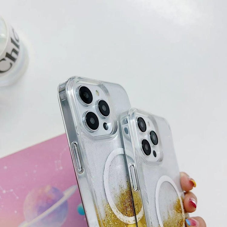 For  iPhone 13 MagSafe Gilding Hybrid Clear TPU Phone Case(White) - iPhone 13 Cases by buy2fix | Online Shopping UK | buy2fix