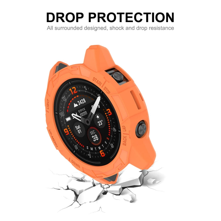 For Garmin Epix Pro 51mm / Fenix 7X / 7X Pro ENKAY Hat-Prince TPU Armor Designed Watch Protective Case(Orange) - Watch Cases by ENKAY | Online Shopping UK | buy2fix