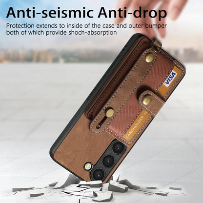 For Samsung Galaxy S23 5G Retro Cross Wristband Wallet Leather Back Phone Case(Brown) - Galaxy S23 5G Cases by buy2fix | Online Shopping UK | buy2fix