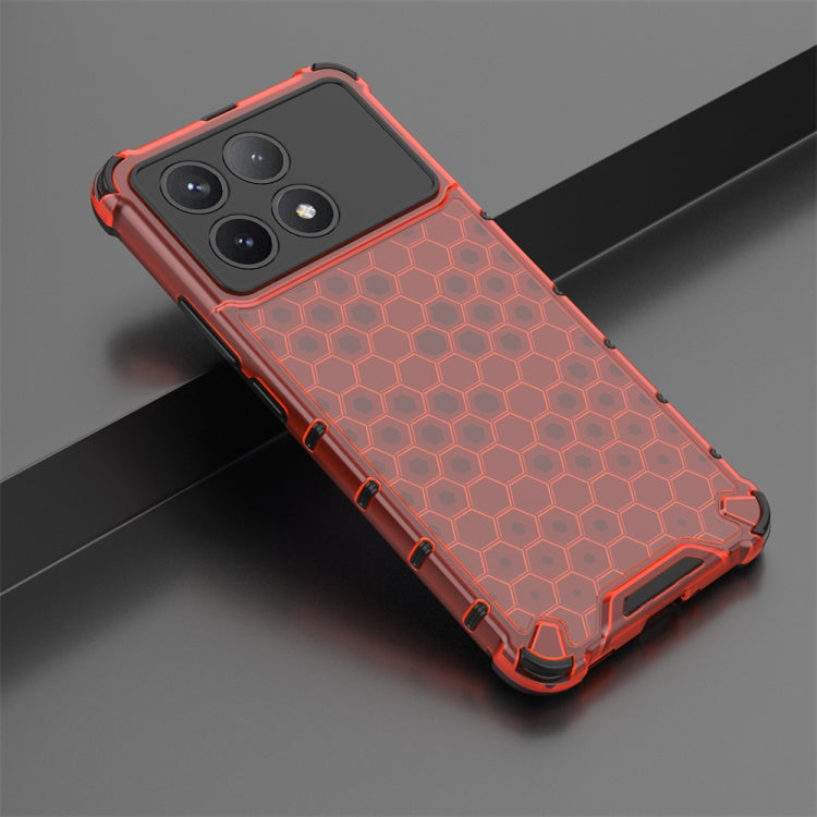 For Redmi K70 Pro Shockproof Honeycomb Phone Case(Red) - K70 Pro Cases by buy2fix | Online Shopping UK | buy2fix