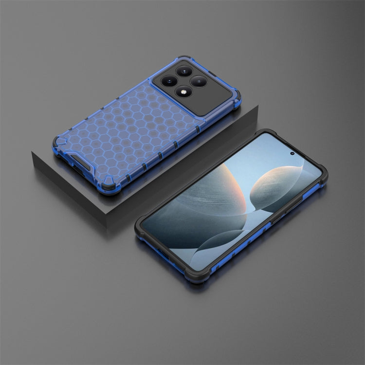 For Redmi K70E Shockproof Honeycomb Phone Case(Blue) - K70E Cases by buy2fix | Online Shopping UK | buy2fix