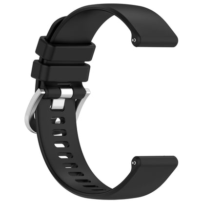 For Garmin Vivomove 3S Liquid Glossy Silver Buckle Silicone Watch Band(Black) - Watch Bands by buy2fix | Online Shopping UK | buy2fix