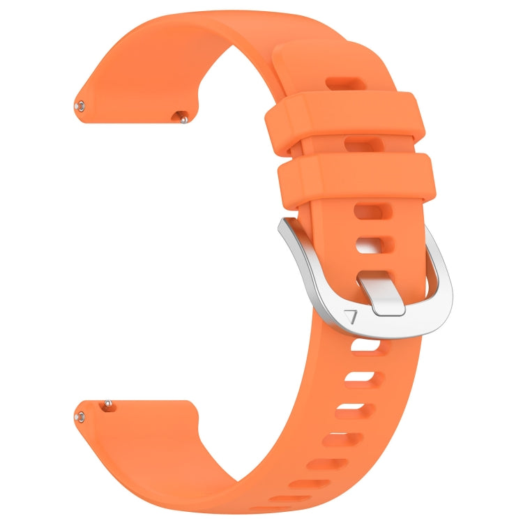 For Garmin Vivomove 3S Liquid Glossy Silver Buckle Silicone Watch Band(Orange) - Watch Bands by buy2fix | Online Shopping UK | buy2fix