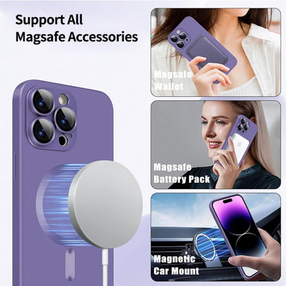 For iPhone 14 Plus ENKAY MagSafe Matte TPU Phone Case with Lens Film & Screen Glass Film(Purple) - iPhone 14 Plus Cases by ENKAY | Online Shopping UK | buy2fix