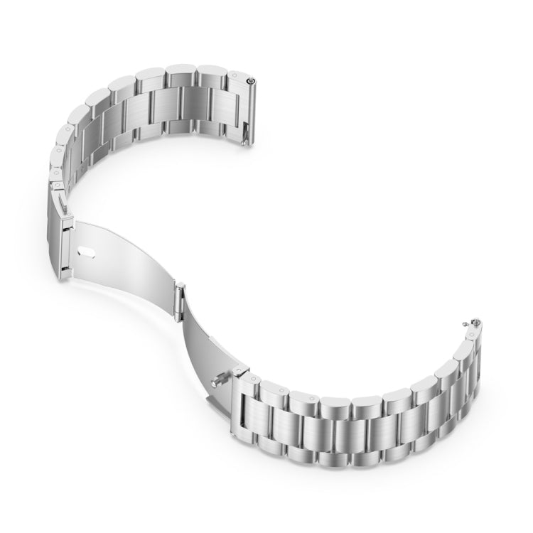 For Huawei Watch GT4 46mm Three Bead Stainless Steel Metal Watch Band(Silver) - Watch Bands by buy2fix | Online Shopping UK | buy2fix