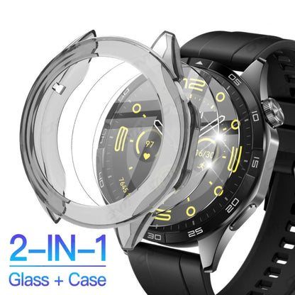 For Huawei Watch GT4 46mm PC + Tempered Film Integrated Watch Protective Case(Black) - Watch Cases by buy2fix | Online Shopping UK | buy2fix