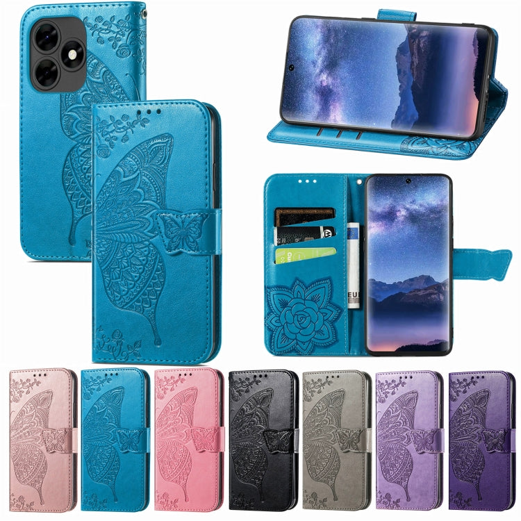 For Blackview A200 Pro Butterfly Love Flower Embossed Leather Phone Case(Lavender) - More Brand by buy2fix | Online Shopping UK | buy2fix