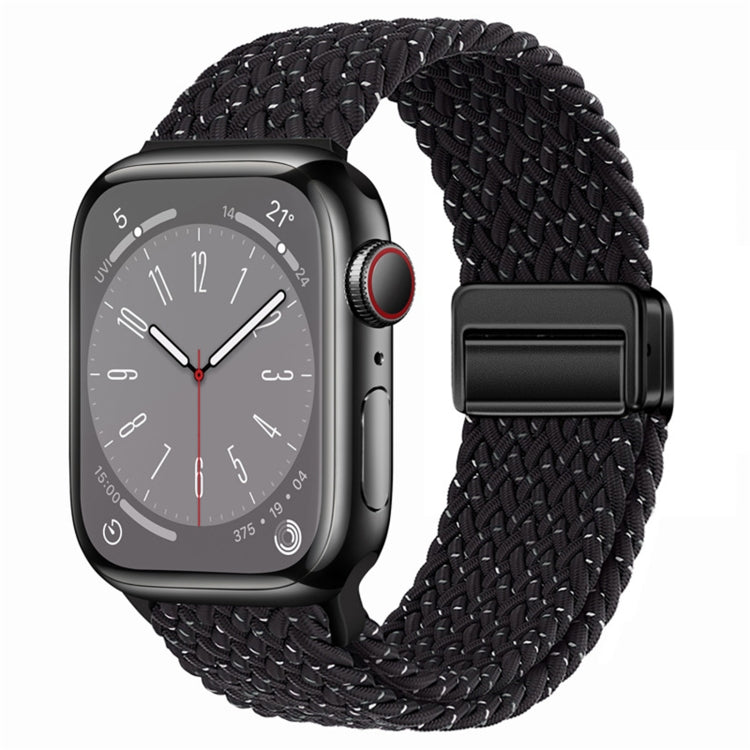 For Apple Watch Ultra 49mm Nylon Woven Magnetic Fold Buckle Watch Band(Starry Black) - Watch Bands by buy2fix | Online Shopping UK | buy2fix