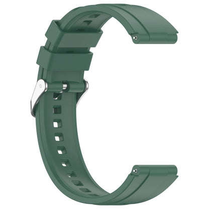 For Huawei Watch GT4 41mm Official Steps Style Silver Buckle Silicone Watch Band(Dark Green) - Watch Bands by buy2fix | Online Shopping UK | buy2fix