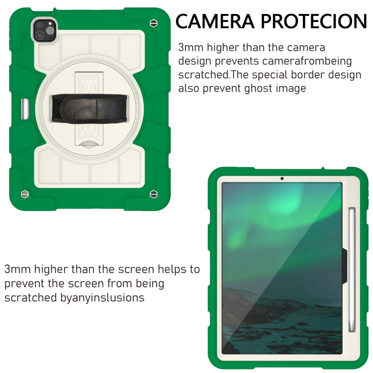 For iPad Pro 11 2024 Silicone Hybrid PC Shockproof Tablet Case with Shoulder Strap(Classic Green) - iPad Pro 11 2024 Cases by buy2fix | Online Shopping UK | buy2fix