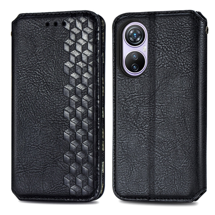 For Blackview A200 Pro Cubic Grid Pressed Magnetic Leather Phone Case(Black) - More Brand by buy2fix | Online Shopping UK | buy2fix