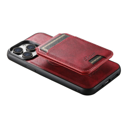 For iPhone 12 Pro Suteni H15 MagSafe Oil Eax Leather Detachable Wallet Back Phone Case(Red) - iPhone 12 / 12 Pro Cases by Suteni | Online Shopping UK | buy2fix