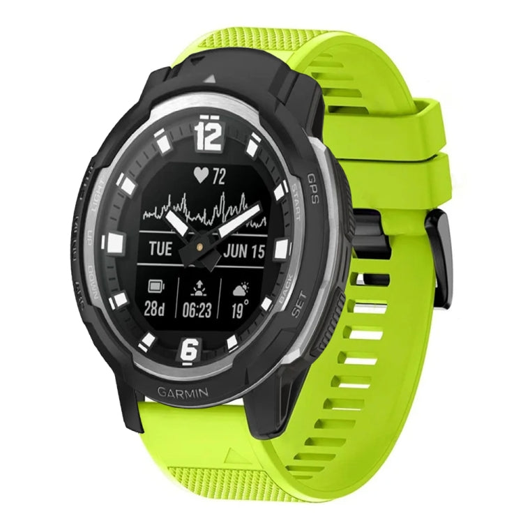 For Garmin Instinct Crossover 22mm Quick Release Silicone Watch Band(Lime Green) - Watch Bands by buy2fix | Online Shopping UK | buy2fix